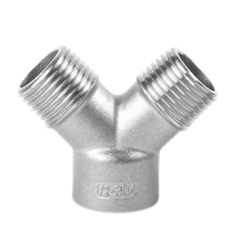 BSP สแตนเลสหญิง - หญิง - ชาย Y-Type Pipe Tee