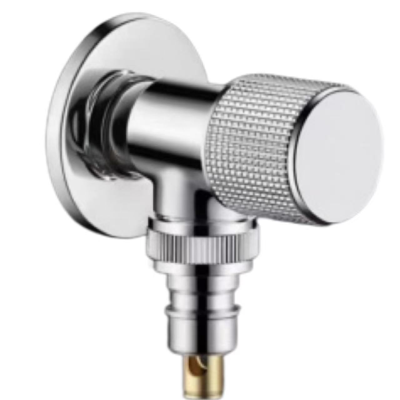 กระจก Chrome Knurled KNOB เครื่องซักผ้าวาล์วหยุดน้ำ