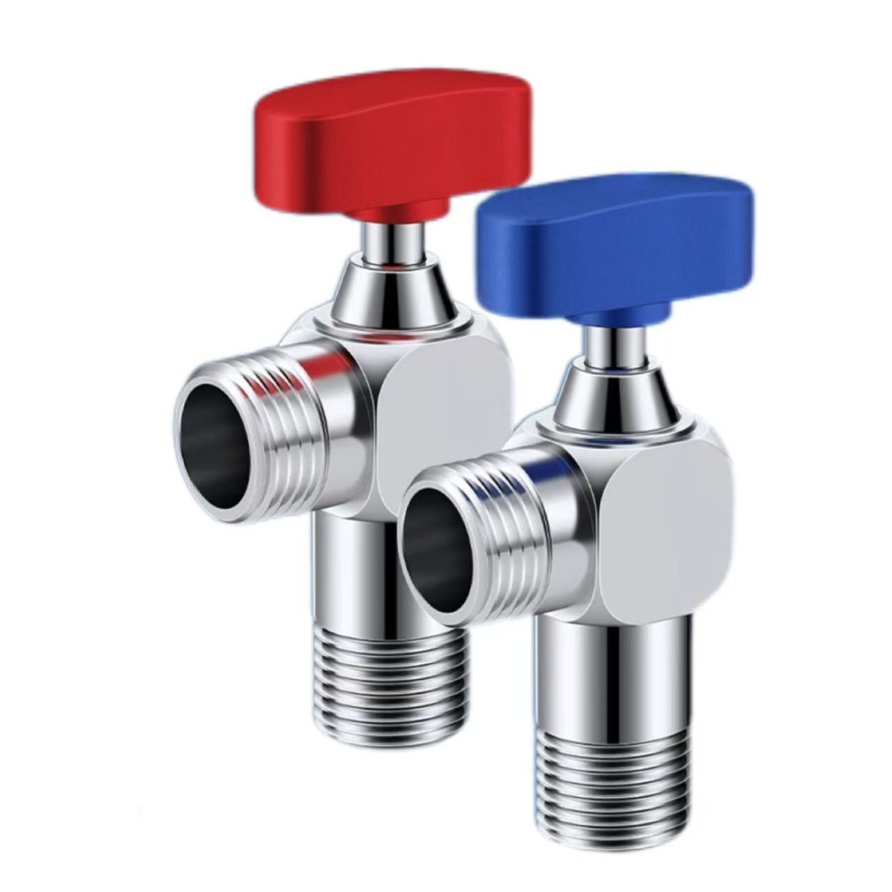 T-Handle วาล์วแยกมุมสีแดงและสีน้ำเงิน T-Handle วาล์วแยกมุมสีแดงและสีน้ำเงิน